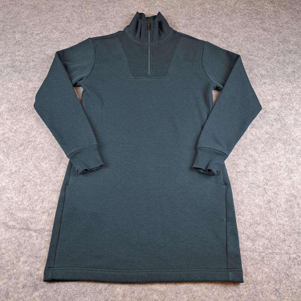 Athleta Dress Womens Small SP Green Cozy Karma Half Zip Funnel Neck Sweatshirt